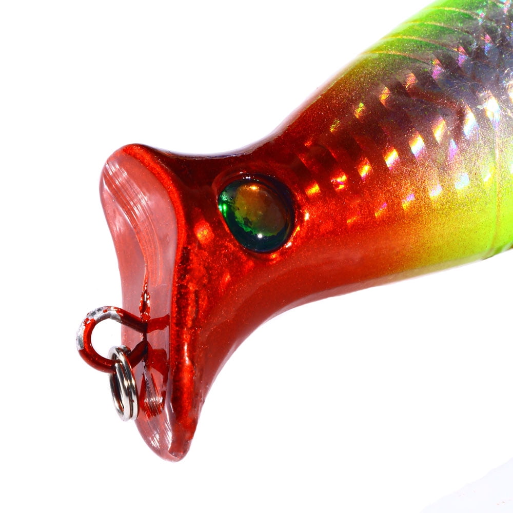 HENGJIA Top Water Popper Fishing Lures Saltwater, Pack of 8 Large Popper Lures Treble Hooks Surf Fishing Lures for ‎Bass, Walleye, Trout, Striped Bass Popper Fishing Plugs Offshore, 4.92in, 5/7oz