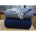 thumbnail image 1 of Affinity Linens HBTH100PCT-IDG Doux 100 pour Cent Coton Jeter avec Main Nouée Franges-Indigo, 1 of 1