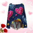thumbnail image 5 of Women's Valentine's Day Knit Tees Trendy Long Sleeve Loose Crewneck Valentines Party Casual Shirts Fashion Clothes, 5 of 5