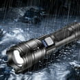 thumbnail image 6 of Super Bright LED Flashlight Rechargeable Telescopic Torch 1640ft Range 4 Modes Zoomable IPX4 Waterproof USB-C Charging 10W 26650 Battery Outdoor Camping Emergency Light Black, 6 of 9