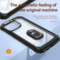 thumbnail image 7 of Armor Case for iPhone 14 Pro, Adjustable Kickstand & Military Grade Shockproof Heavy Duty Protective Ring Holder Clear PC Back & TPU Frame for iPhone 14 Pro 6.1 inch, Black, 7 of 7