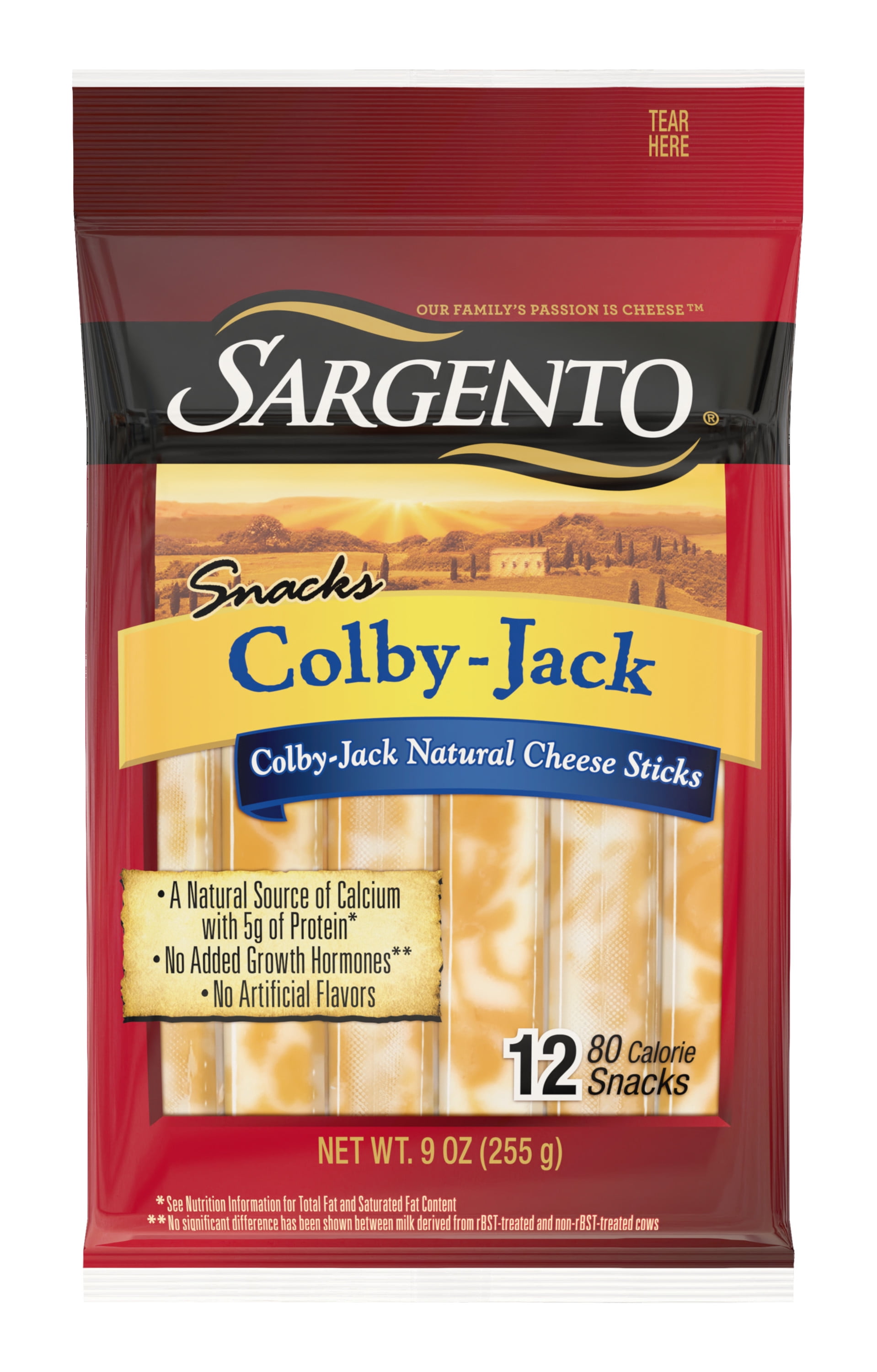 Sargento ColbyJack Natural Cheese Snack Sticks, 9 Oz, 12 Ct
