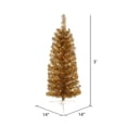 thumbnail image 3 of Vickerman Artificial Christmas Tree 3' x 14" Antique Gold Pencil Dura-lit LED 50 Warm White Lights, 3 of 5