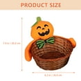 thumbnail image 4 of 2 piezas Cubo para pedir dulces de Halloween con asa Linda canasta de dulces tejida con cuerda de algodón de Halloween Bolsa Cesta de almacenamiento de calabaza, 4 of 5