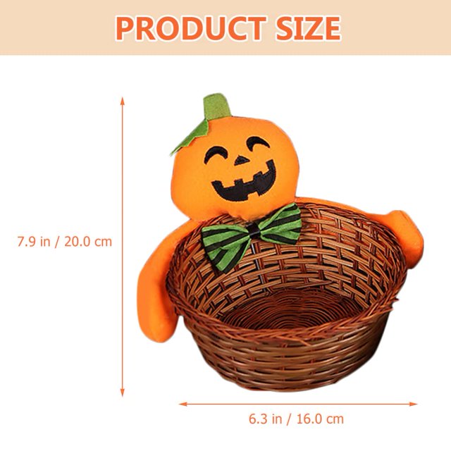 2 pcs Trick or Treat Bucket, Kids Halloween Candy Bag with Handle , Reusable Halloween Candy Basket