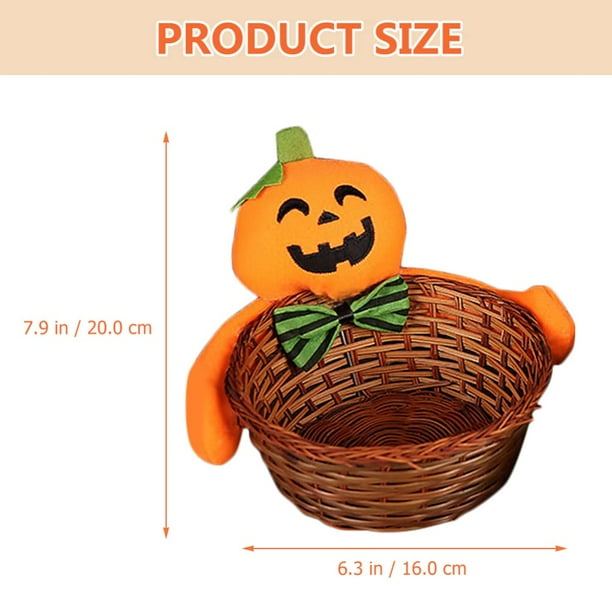 2 piezas Bandeja para frutas, canasta de dulces tejida con decoración de muñeca para Halloween Soporte para dulces de frutas para decoración de fiestas