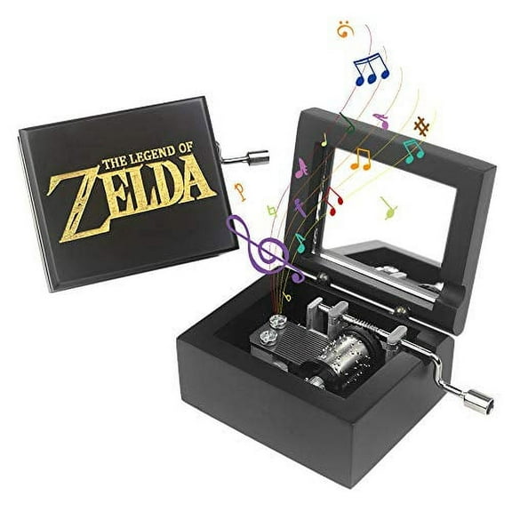 Sinzyo Black Wood Mechanism Musical Box Wind Up Music Box Gift for Christmas/Birthday/Valentine's Day, Melody (The Legend of Zelda)
