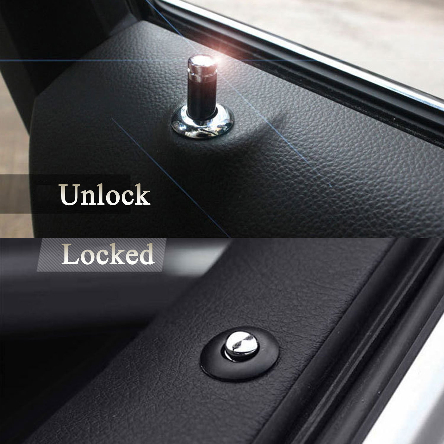 4PCS Car Door Lock Knobs, Carbon Fiber Auto Door Lock Pin Cover, Interior  Vehicle Door Pull Pins, Door Bolt Decorative Modification Cover, Car Decor