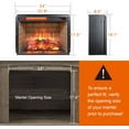 thumbnail image 3 of Innoflame 23” Electric Fireplace Insert, Realistic Resin Log, Remote/Timer, Adjustable 4 Flame Brightness, fit for TV Stand, 1500W, 3 of 7