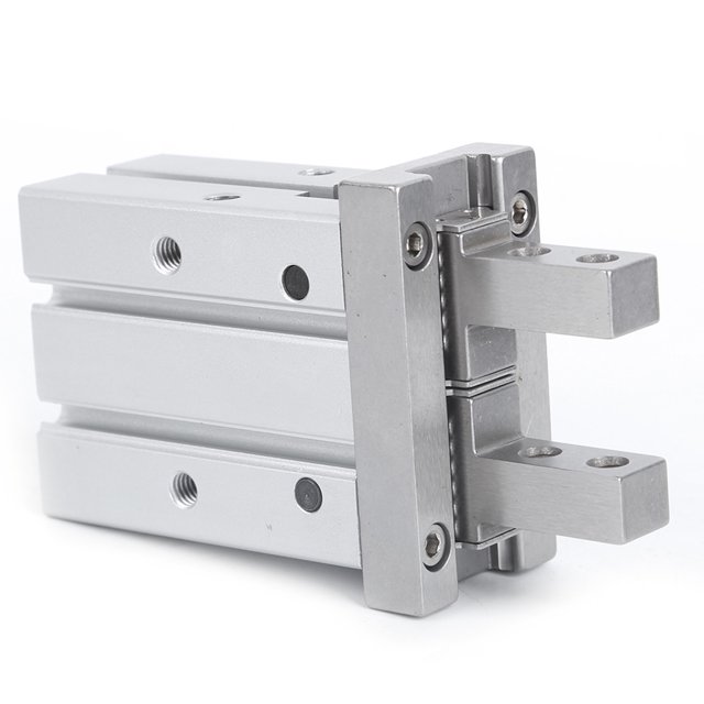 Practical Pneumatic Cylinder, Finger Cylinder, Durable For Withstand Large Lateral Loads High Double Acting Sealing MHZ2‑25D
