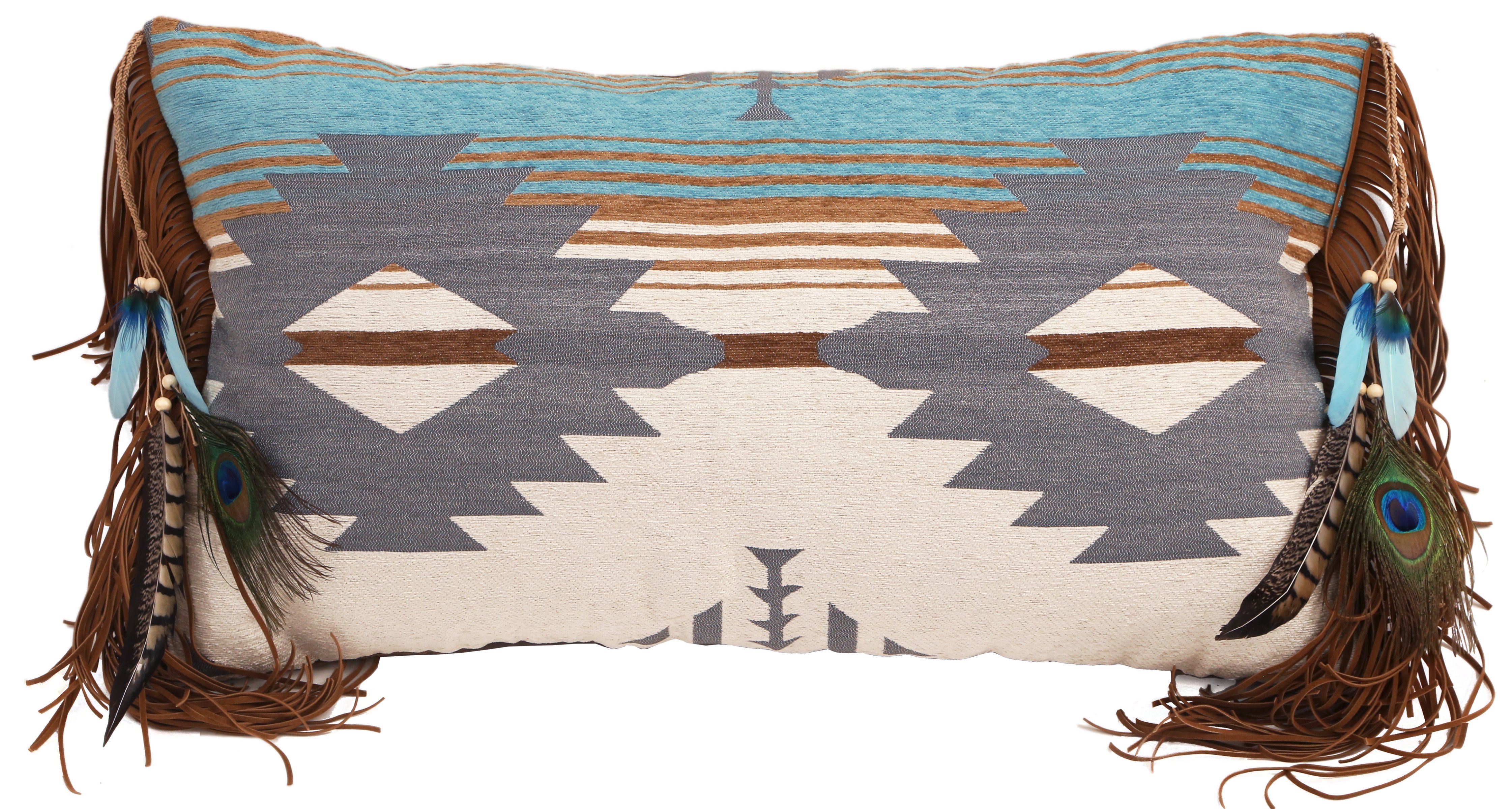 Carstens Badlands Fringe Feather Southwestern Throw Pillow 14" x 26