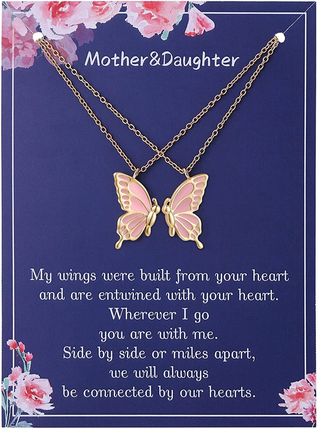 Mother Daughter Butterfly Necklaces, Matching Mommy and Me Butterfly