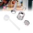 thumbnail image 1 of Tamper De Café, Cápsula De Café De Acero Inoxidable Recargable A Prueba De Calor, Resistente Al óxido, Reutilizable Con Cepillo De Cuchara Para Oficina, 1 of 7