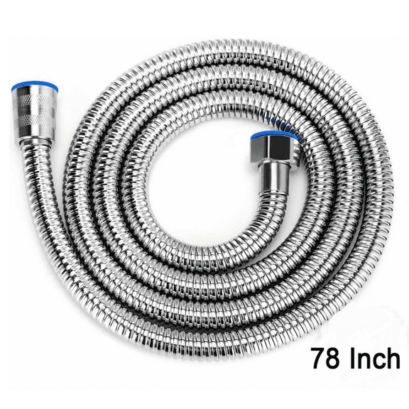 HUJHKIO 78" Anti-Twist Stainless Steel Shower Hose, 360° Kink-Free Flexible Replacement Tubing with Leak-Proof Washer, Universal 1/2" Connector for Handheld Shower Heads