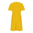 thumbnail image 4 of Vedolay T Shirt Dress Womens Wrap V Neck Sleeveless Sundress Summer Flare Tank Dress with Pockets,Yellow XL, 4 of 5