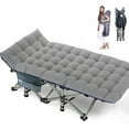 thumbnail image 3 of Slsy 2 Packs Folding Camping Cots with 2 Sided Mattress, Heavy Duty Wide Sleeping Cots, Folding Cots with Carry Bag, 3 of 9