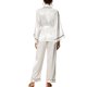 thumbnail image 3 of INSPIRAR CHIC Conjunto de Pijama de Satén de Seda para Mujeres, Kimono de Damas de Honor, Fiesta de Boda, Manga de Campana, Color Blanco, 3 of 4