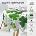 thumbnail image 3 of St Patricks Day Round Tablecloth 60 Inch Checkered Buffalo Plaid Tablecloth Washable Polyester Shamrock Print Table Cloth Table Cover for Home Kitchen Dining Table Outdoor Party Patio, 3 of 6