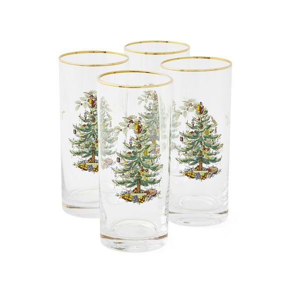 Gafas Highball Spode Christmas Tree, 450 ml, juego de 4