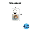 thumbnail image 5 of Jack Russell Terrier Dog Watercolor Style Faux Leather Square Keychain, 5 of 7