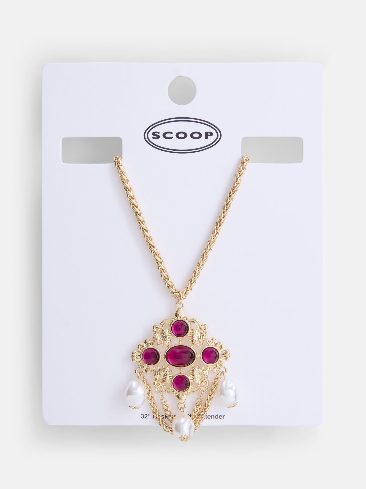 Scoop Women's Gold Tone Chandelier Pendant Long Necklace