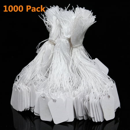Retail Jewelry Gift - 1000Pcs Mini Price Tag White String Jewellery Gift Clothing Retail Price Tags Tie On Labels 24x14mm