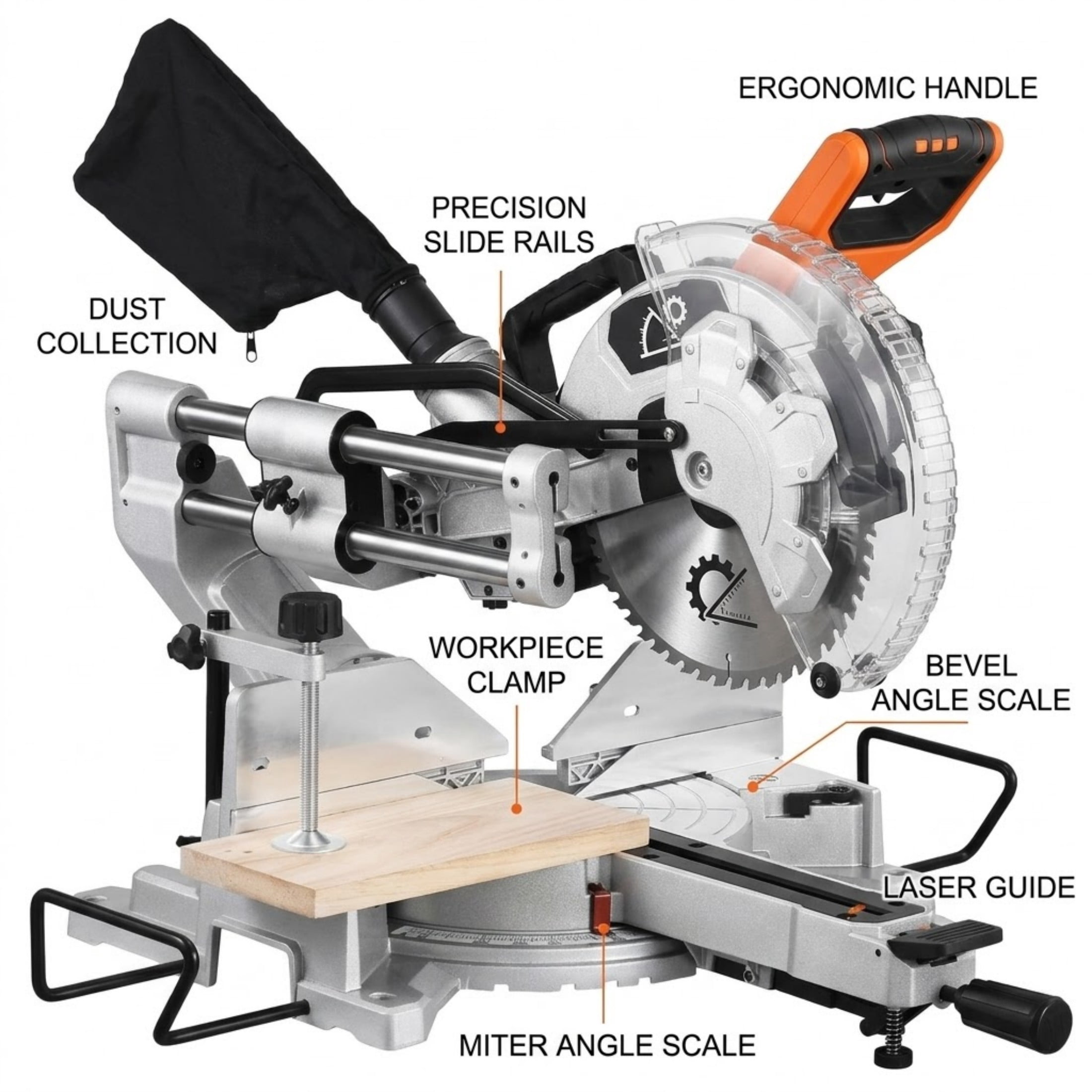 12-Inch Double Bevel Sliding Compound Miter Saw, 15 Amp Corded Miter Saw with LED Precision Alignment & 60T Blade for Wood and Laminates