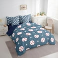 thumbnail image 3 of Castle Fairy Sport Baseball Boy 7-Piece Twin Bedding Sets,Geometric Stripes Bedding Comforter Set,Stars Print Breathable Sheet Sets,Lightweight Room Decor, 3 of 8