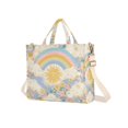 thumbnail image 7 of FORMRS Womens Corduroy Tote Bag Crossbody Shoulder Handbag with Pocket, Purple Rainbow Clouds, 7 of 7