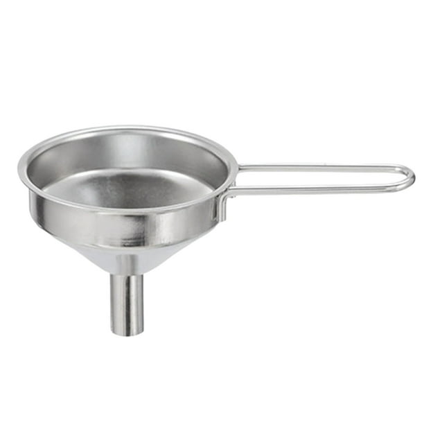 Pisexur Batería de cocina Embudos de acero inoxidable Embudos para llenar botellas Embudo pequeño de cocina Embudos para frascos de licor Embudos con mango largo Embu para la cocina del hogar