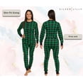 thumbnail image 3 of Silver Lilly Buffalo Plaid Women's One Piece Pajamas - Adult Unisex Union Suit with Drop Seat (Green/Black Plaid, Large), 3 of 6
