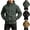Army Green, variant on Men's Windbreaker Hooded Tactical Zip Up Active Athletic Jacket Shell for Travel Outdoor Workwear Multi Pockets, Coffee, XXL