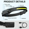 thumbnail image 3 of LED Headlamp, USB Rechargeable Headlamp With All Perspectives Induction And 230°Motion Sensor Headlamp Flashlight (3), 3 of 7