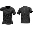 thumbnail image 6 of Men's Quick Dry T-Shirt Ice Silk Athletic Top, Short Sleeve Crewneck Solid Color Casual Tee, Moisture Wicking Breathable Summer Shirt For Gym Workout Daily | Zenithor,Black L, 6 of 6