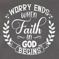 thumbnail image 5 of Wild Bobby Worry Ends When Faith In God Begins Inspirational/Christian Women Slim Fit Junior Tee, Dark Grey, Small, 5 of 5