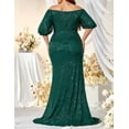 thumbnail image 4 of Women Short Sleeve Sequin Formal Dress 1920s Plus Size Cocktail Wedding Guest Dresses Maxi Evening Gown, 4 of 5