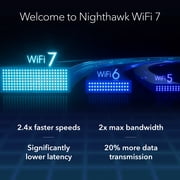 NETGEAR Nighthawk Dual-Band WiFi 7 Router (RS180) – Security Features, BE5500 Wireless Speed (up to 5.5 Gbps) – Covers up to 2,500 sq. ft., 80 Devices - 2.5 Gig Internet Port
