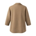 thumbnail image 4 of Babysbule Women Notch Collar Blazer Lapel Pullover Blouse Set-In 3/4 Sleeve Loose Fit Top for Office Daily Brunch Outfits, 4 of 5
