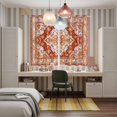 thumbnail image 5 of Orange Red Boho Kitchen Curtains 84 Inch Length, Ethnic Geometric Middle Century Art Grommet Top Bedroom Living Room Curtains, Light Filtering Cafe Curtain Drapes 2 Panels Set 104''x84'', 5 of 9