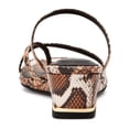thumbnail image 2 of ALFANI Womens Brown Snake Print Toe Loop Asymmetrical Strappy Padded Eadyn Square Toe Wedge Slip On Slide Sandals Shoes 6 M, 2 of 4