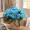 thumbnail image 4 of Blue Daisy Flowers Artificial with Green Leaves, Fake Flowers for Home Decor Living Room, Farmhouse Table Centerpiece Decor 1 Pack, 4 of 4