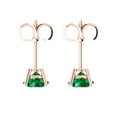thumbnail image 4 of 1.5 ct Push-Back Stud Earrings for Women | 6mm Round Cut Simulated Emerald | 18K Rose Gold, 4 of 5