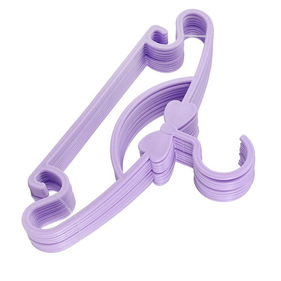 10pcs Anti-slip Kids Clothes Hangers Practical Clothes Hangers Plastic Clothes Hangers Durable Coat Hook for Kid Home (Purple)