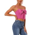 thumbnail image 4 of INSPIRE CHIC Women's Cropped Top Bowknot Front Spaghetti Strap Cami, 4 of 5