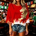 thumbnail image 4 of Levmjia Women's 3/4 Sleeve Graphic Tee England Lion 2026 Football Soccer Top Vintage Style Casual Crew Neck T Shirt Summer, 4 of 7