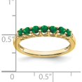 thumbnail image 2 of 10K Yellow Gold Created Emerald And Diamond 7-Stone Ringsize 7 - Jbsp, 2 of 5
