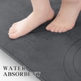 thumbnail image 5 of CHAKME 5 Pcs Bathroom Rugs Set Non Slip Absorbent Machine Washable Large 20"x46" & 32"x20" Long 24"x17" Small 18"x16" U Shaped 24"x20" Memory Foam Toilet Mat, 2U Dark gray, 5 of 5