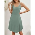 thumbnail image 5 of Gustave Spaghetti Strap Summer Dress for Women Eyelet Embroidery Casual Midi Sundress Sleeveless Swing Tank Dresses Beach Cover Ups "Green, XL", 5 of 6