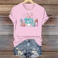 thumbnail image 3 of Tauxra Easter Printed Short Sleeve Top for Women, Lightweight Casual Round Neck Shirt for Spring and Summer Daily Wear, 3 of 6