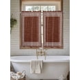 thumbnail image 6 of Dark Brown Geometric Kitchen Curtains 54 Inches length, White Greek Key Design Burlap Modern Art Window Treatment Curtain Drapes, Decorative Window Curtains for Bedroom Cafe, 52"x54", 2 Panels, 6 of 7